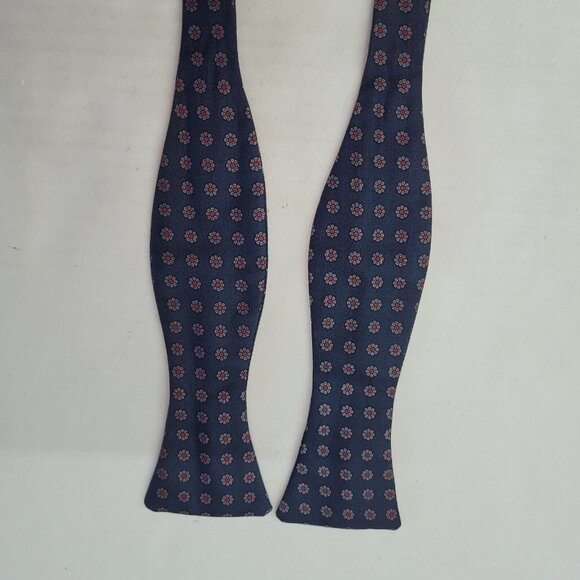 Briar Bow Tie Mens Necktie Bowtie Blue Foulard Paisley Silk Woven In England - Picture 3 of 7